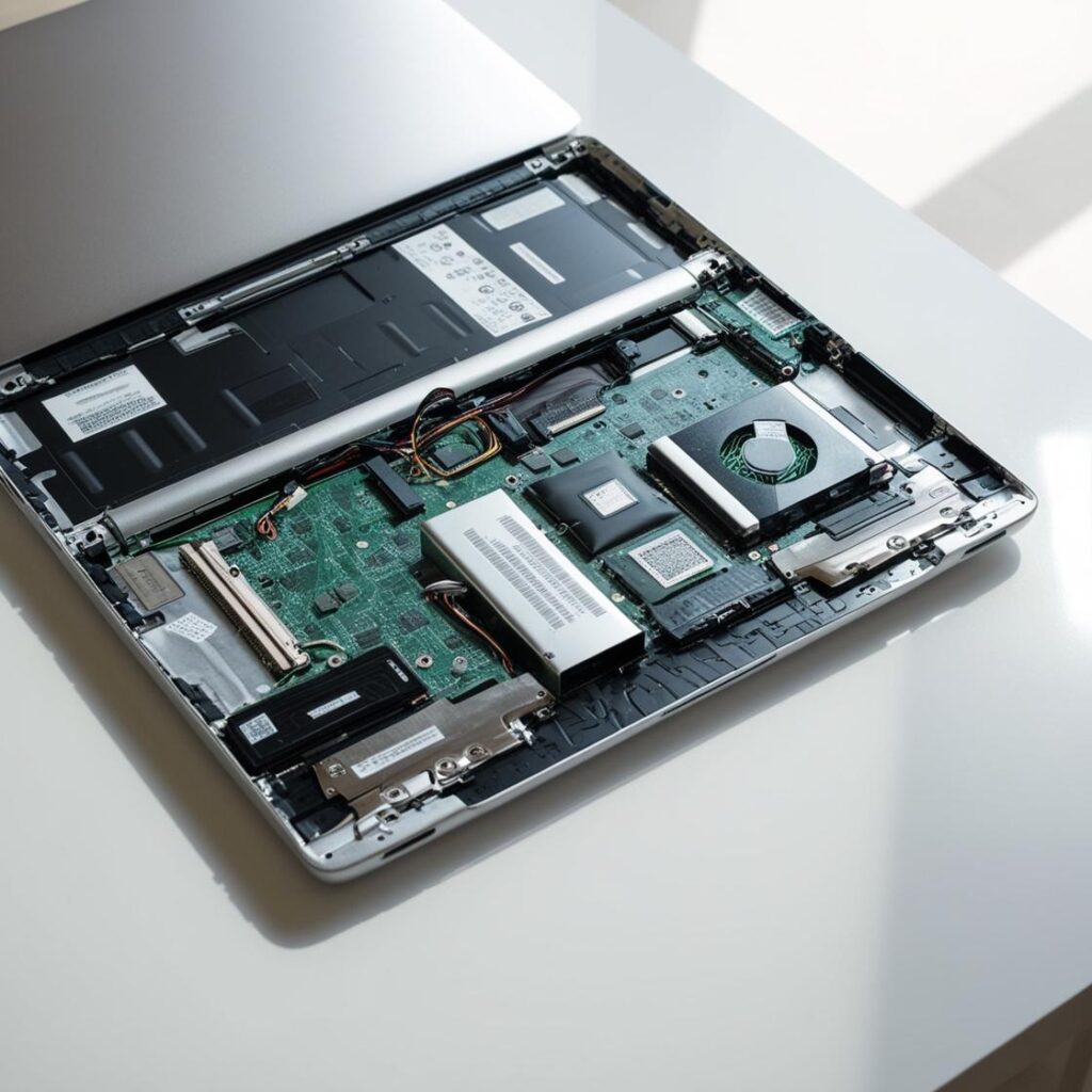 Disassembled Laptop Ready For Repair Repair Mac Madrid